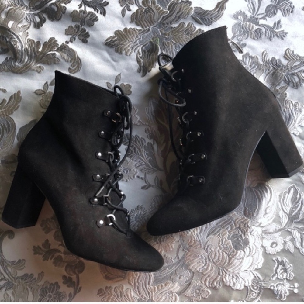 Faux Suede Lace Up booties
